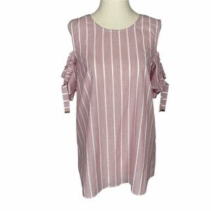 Michael Kors Red/White Cold Shoulder Top